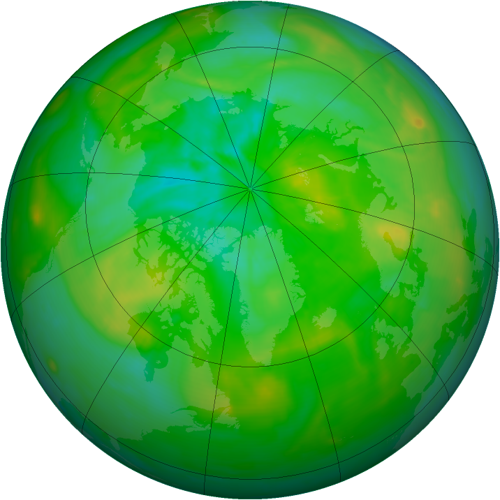 Arctic ozone map for 16 July 2013